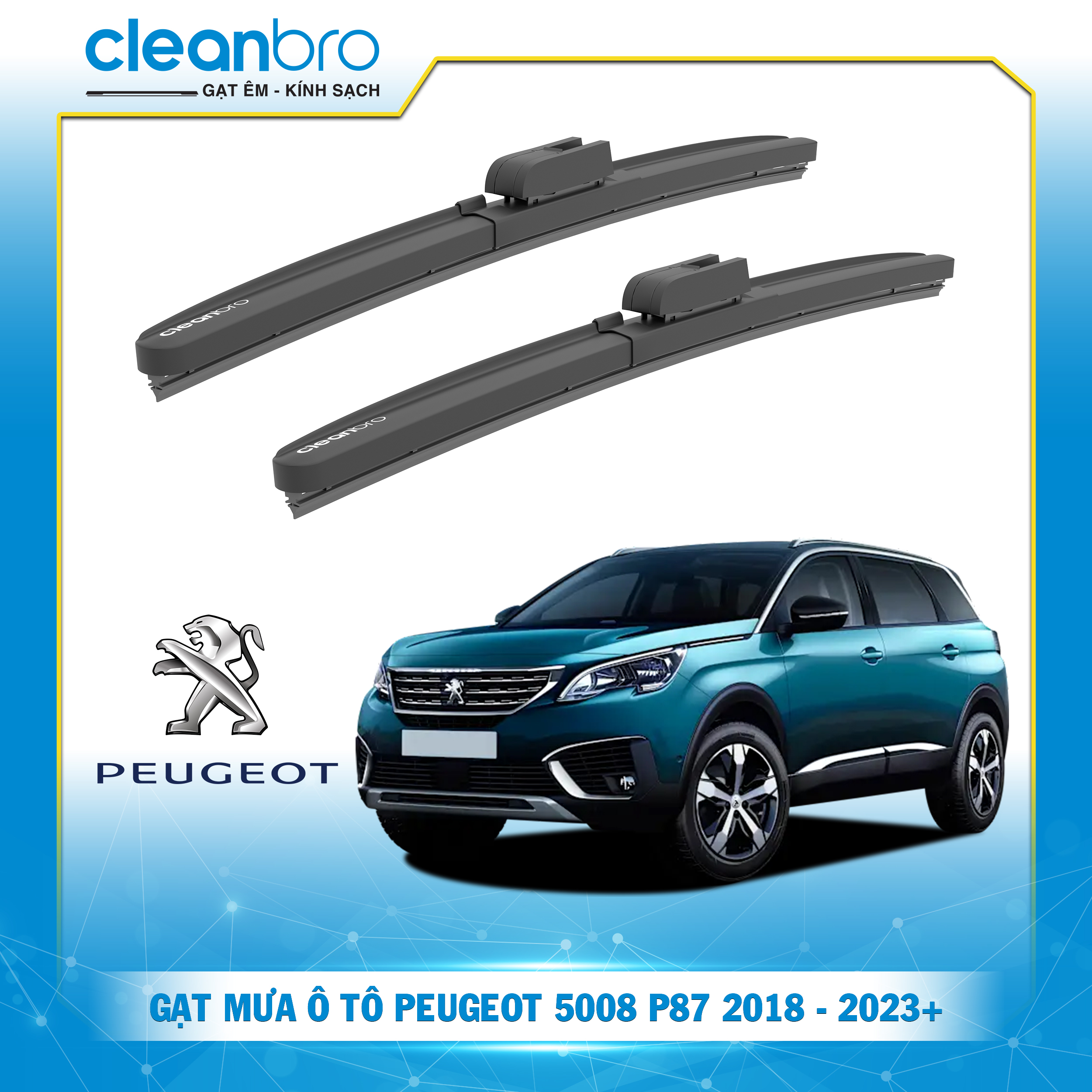 Gạt mưa ô tô hiệu ứng lá sen  Peugeot 5008 P87 [2018-2003+]